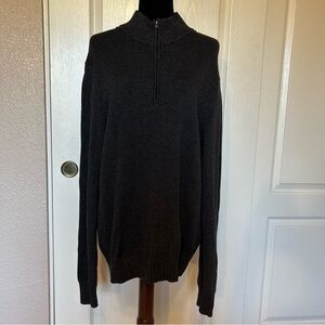 Calvin Klein Charcoal Grey 1/4 Zip 100% Cotton‎ Crew Sweater Size XL